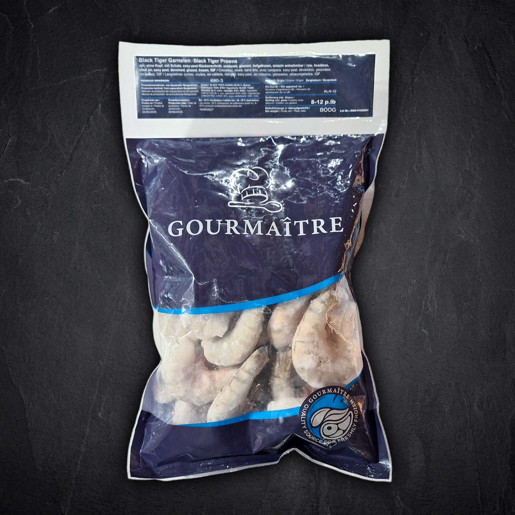 Black Tiger Garnele 8/12 ohne Kopf mit Schale