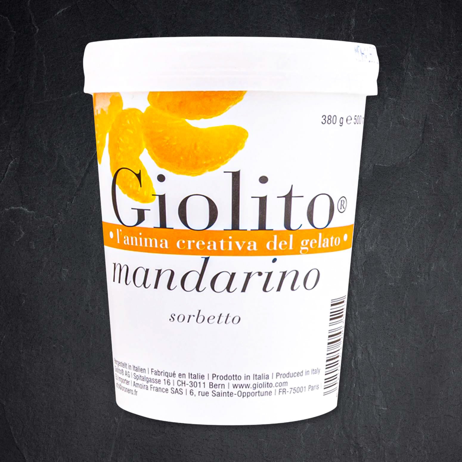 905608_Sorbet_Mandarine_500ml_GIOLITO Produktbild: 905608_Sorbet_Mandarine_500ml_GIOLITO