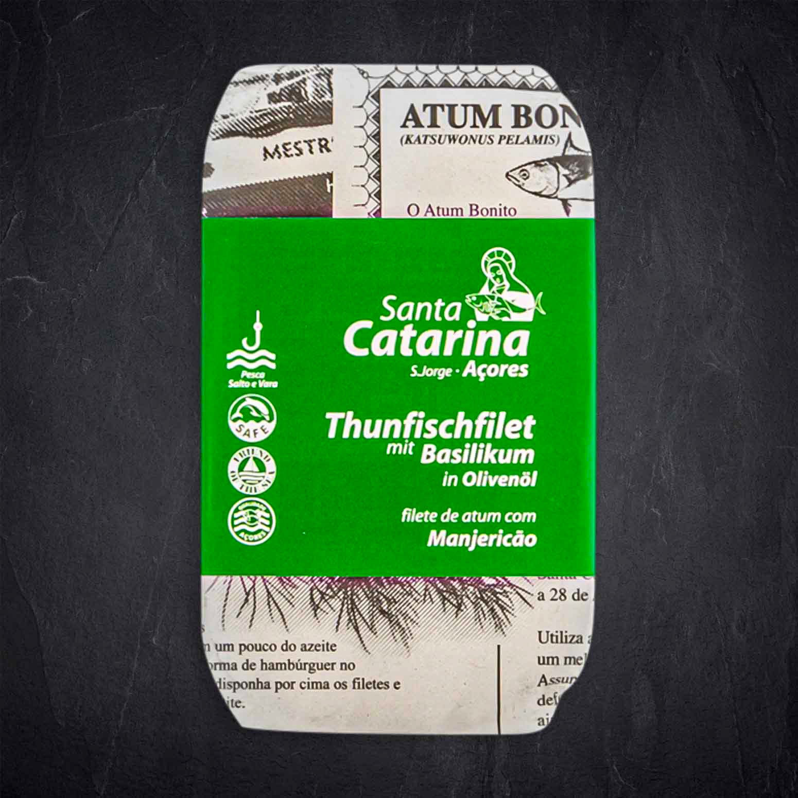 145687_Thunfischfilet_in_Olivenoel_mit_Basilikum_120g_SANTA Produktbild: 145687_Thunfischfilet_in_Olivenoel_mit_Basilikum_120g_SANTA