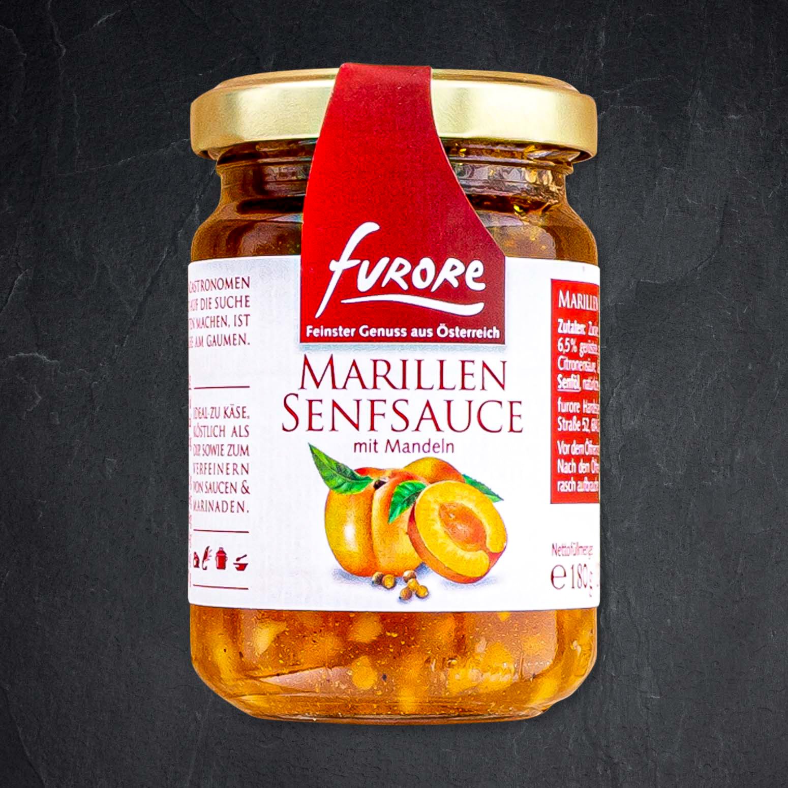 Produktbild: 927119_Senf_Sauce_Marille_Mandel_180g_FURORE