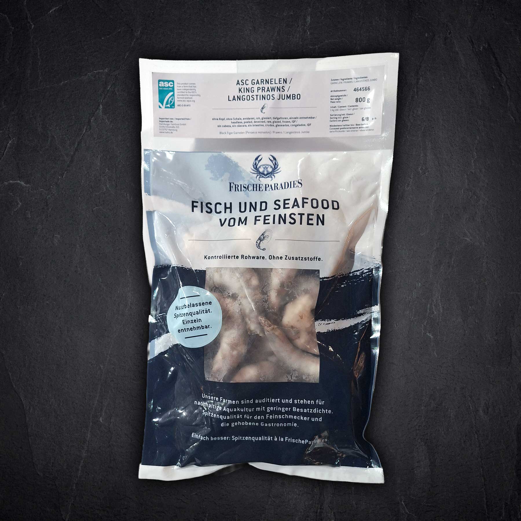 ASC Black Tiger Garnelen ohne Kopf ohne Schale  6/8