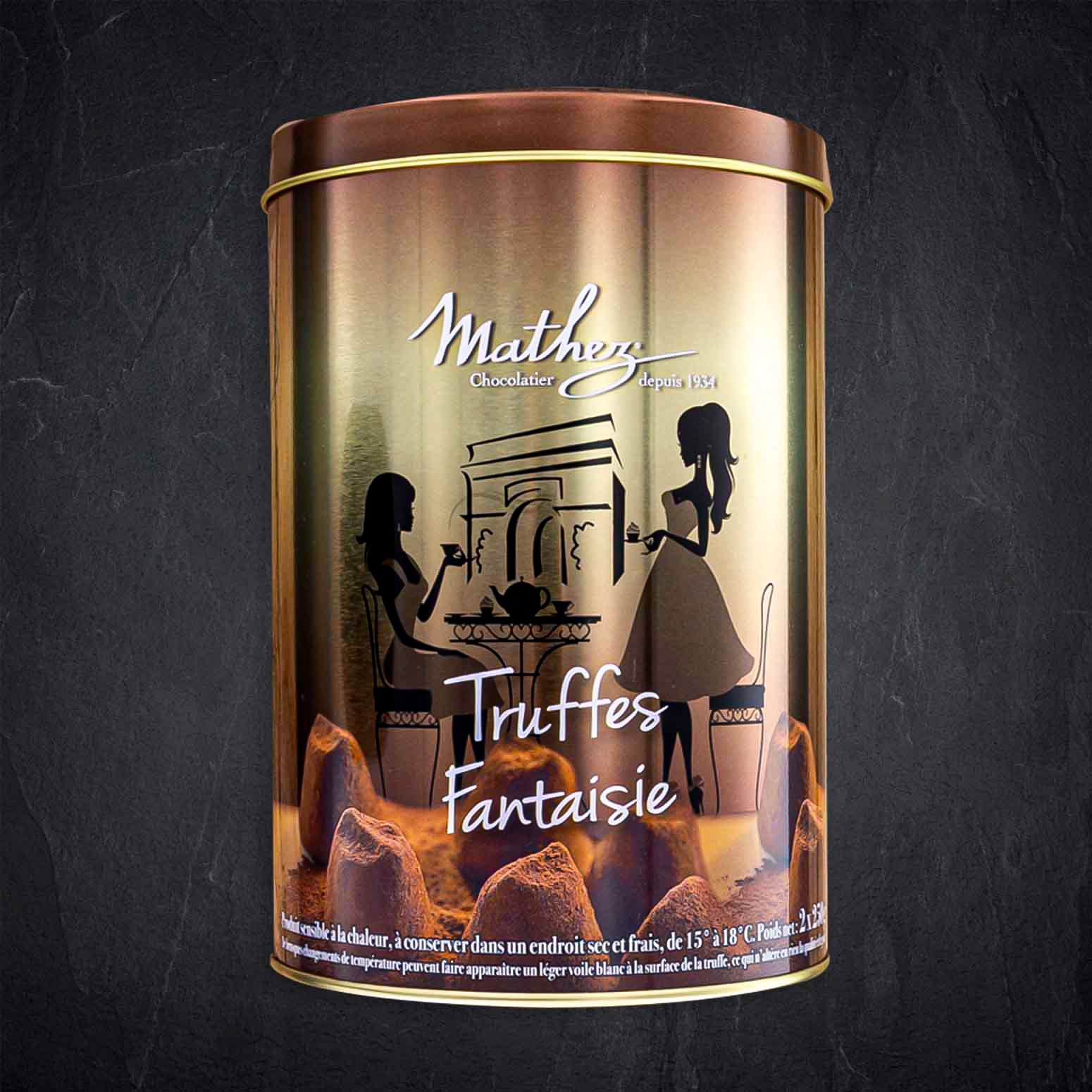 794326_Schokoladentrueffel_in_Metalldose_500g_MATHEZ Produktbild: 794326_Schokoladentrueffel_in_Metalldose_500g_MATHEZ