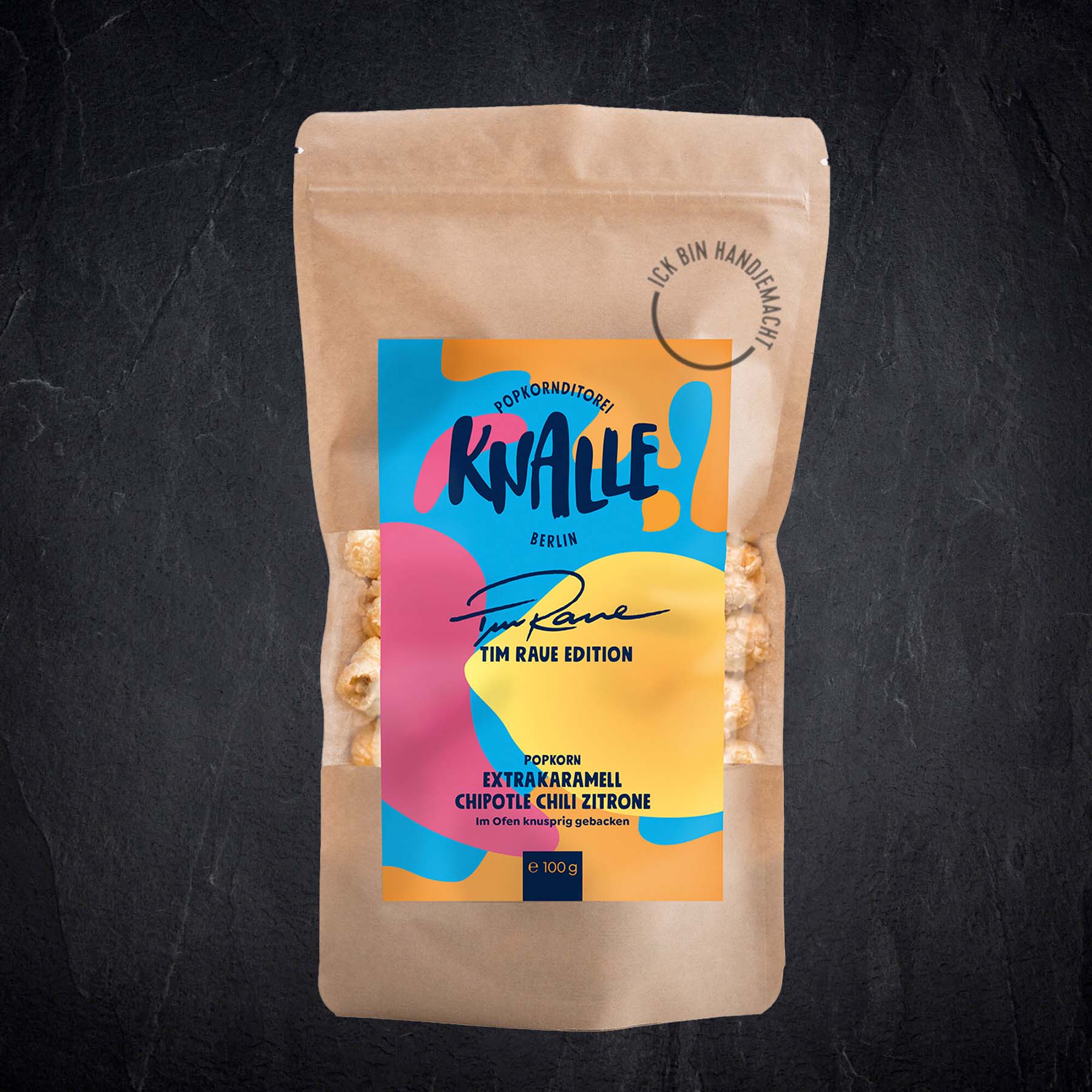 Produktbild: KNALLE Popcorn mit Extrakaramell Chipotle Chili Zitrone - Tim Raue Edition