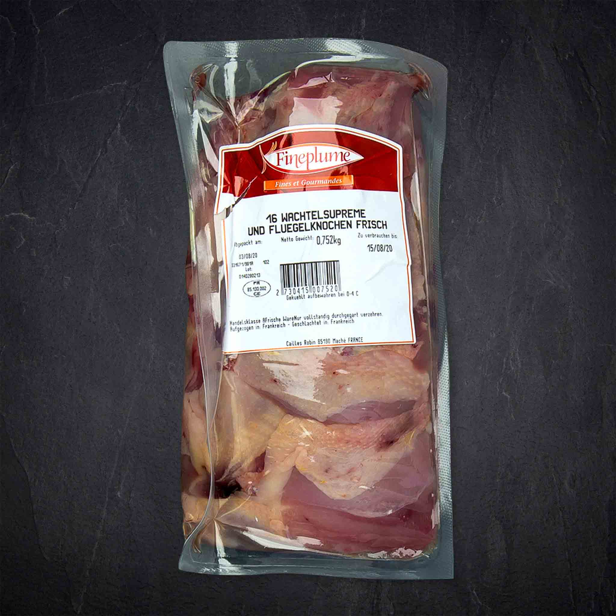 945745_Geflu_gel_Wachtelsupreme_mitHaut_mitKnochen_40g-Stk__1__B2BFP Produktbild: 945745_Geflu_gel_Wachtelsupreme_mitHaut_mitKnochen_40g-Stk